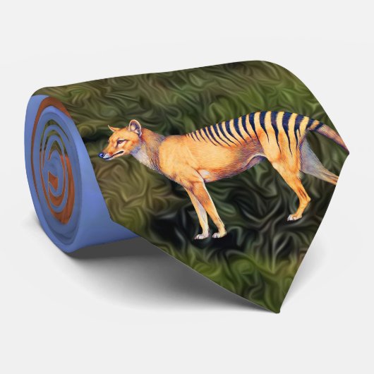 Cravate Thylacine (tigre tasmanien) (Roulé)