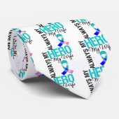 Cravate Thyroïde Cancer TOUJOURS MON HÉROS MA FEMME (Roulé)