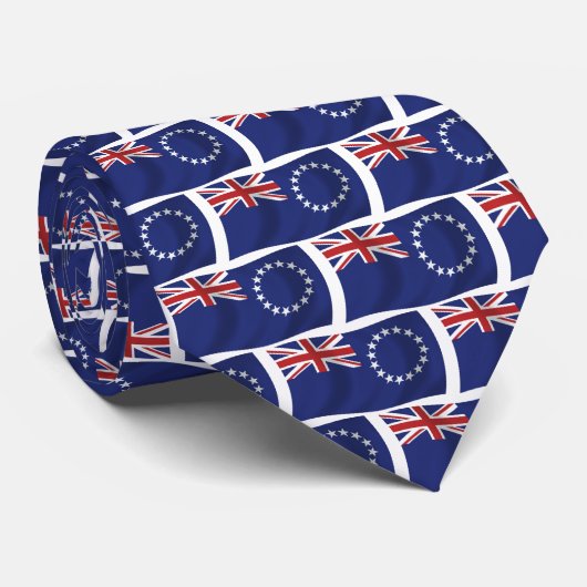 Cravate Tiare du drapeau des îles Cook (Roulé)