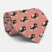 Cravate Tibétain Spaniel Tri/Cravate rose (Roulé)