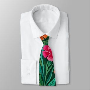 Cravate Tie à col avec des oeillets et papillons colorés a