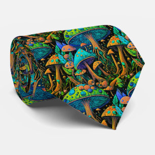 Cravate Tie à col champignon magique groove psychedélique