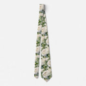 Cravate Tie à col classique fleurs roses blanches formelle (Dos)