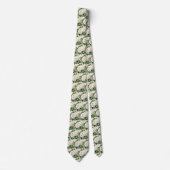 Cravate Tie à col classique floral roses blanches formelle (Devant)