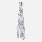 Cravate Tie à col fleurs aquarelle roses violettes poussié (Dos)