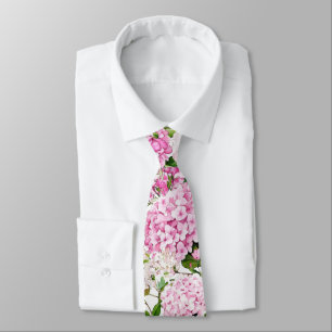 Cravate Tie à col hydrangea rose