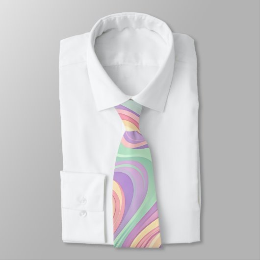 Cravate Tie à col pastel doux éclair abstrait (Attaché)