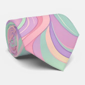 Cravate Tie à col pastel doux éclair abstrait (Roulé)