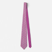 Cravate Tie à col rond illustré rose et blanc (Devant)
