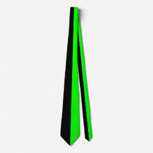 Cravate Tie à design couleur partagé noir et vert citron