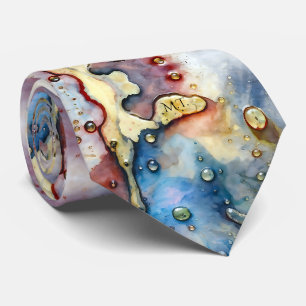 Cravate Tie à l'aquarelle abstraite de style artistique mo