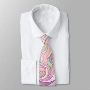 Cravate Tie à motif de phase lunaire abstraite pastel doux