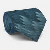 Cravate Tie à motif de plume turquoise bleu (Roulé)