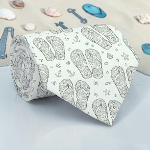Cravate Tie à motif de sandales d'été saisonnier
