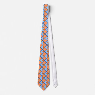 Cravate Tie à motif diamant bleu et orange