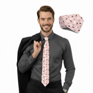 Cravate Tie à motif étoile et triangle géo rose pâle