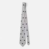 Cravate TIE à motif floral noir et blanc (Devant)