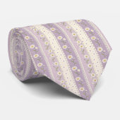 Cravate Tie à motif floral violet de printemps (Roulé)
