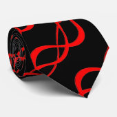 Cravate Tie à motif noir et rouge (Roulé)