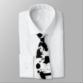 Cravate Tie à motif unique éclaboussures noires (Attaché)