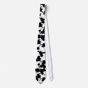 Cravate Tie à motif unique éclaboussures noires
