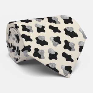 Cravate Tie à paillettes en faux soie à motif de vache C