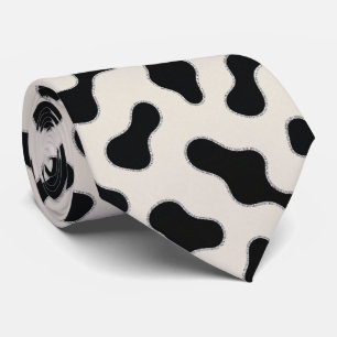 Cravate Tie à paillettes en faux soie à motif de vache C