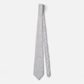 Cravate Tie à pois blancs mini sur fond gris clair (Devant)