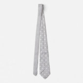 Cravate Tie à pois blancs mini sur fond gris clair (Dos)
