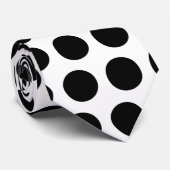 Cravate Tie à pois noirs (Roulé)