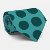 Cravate Tie à pois vert de mer (Roulé)