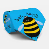 Cravate Tie Abeille Cartoon Bee Happy (Roulé)