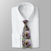 Cravate Tie Abeille et fleurs de Buddleia (Attaché)