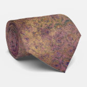 Cravate Tie abstrait automnal marron violet (Roulé)