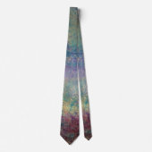 Cravate Tie abstrait col de paon bleu violet (Devant)