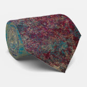 Cravate Tie abstrait col de paon bleu violet (Roulé)