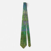 Cravate Tie abstrait couleur paon vert bleu (Devant)