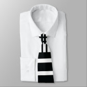 Cravate Tie abstrait droit horizontal noir et blanc (Attaché)