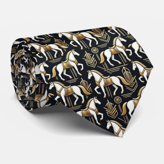 Cravate Tie Abstrait pour le Derby de Courses de Chevaux (Roulé)