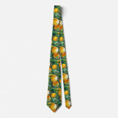 Cravate Tie aquarelle Orange – Citron frais – Artwork (Devant)
