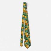 Cravate Tie aquarelle Orange – Citron frais – Artwork (Dos)