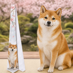Cravate Tie aquarelle Shiba Inu printemps