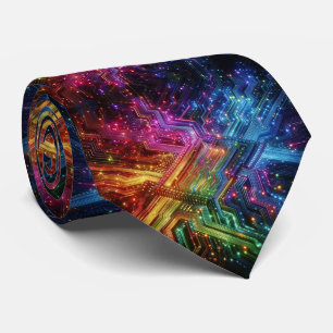 Cravate Tie arc-en-ciel Circuit imprimé – Technophile Colo