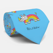 Cravate Tie arc-en-ciel Rhinbow Rhino pour hommes (Roulé)