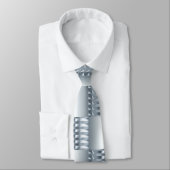 Cravate Tie Argent Bleu Art Déco (Attaché)