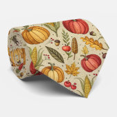 Cravate Tie Automne Citrouille (Roulé)