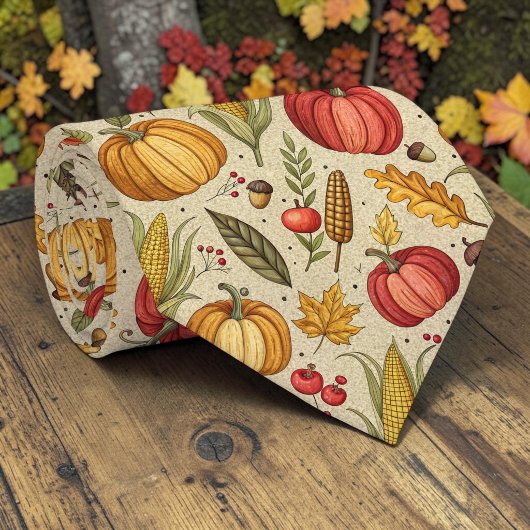 Cravate Tie Automne Citrouille