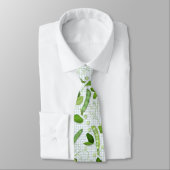 Cravate Tie aux petits pois verts (Attaché)