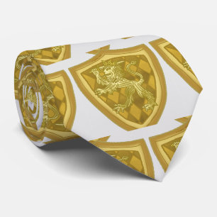 Cravate Tie avec blason de famille Lion Shield
