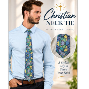 Cravate Tie avec colombe du Saint-Esprit en verre coloré
